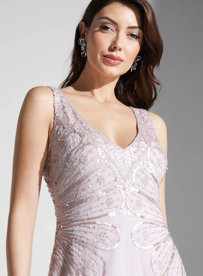 Namshi x Sleeveless Embellished Dress