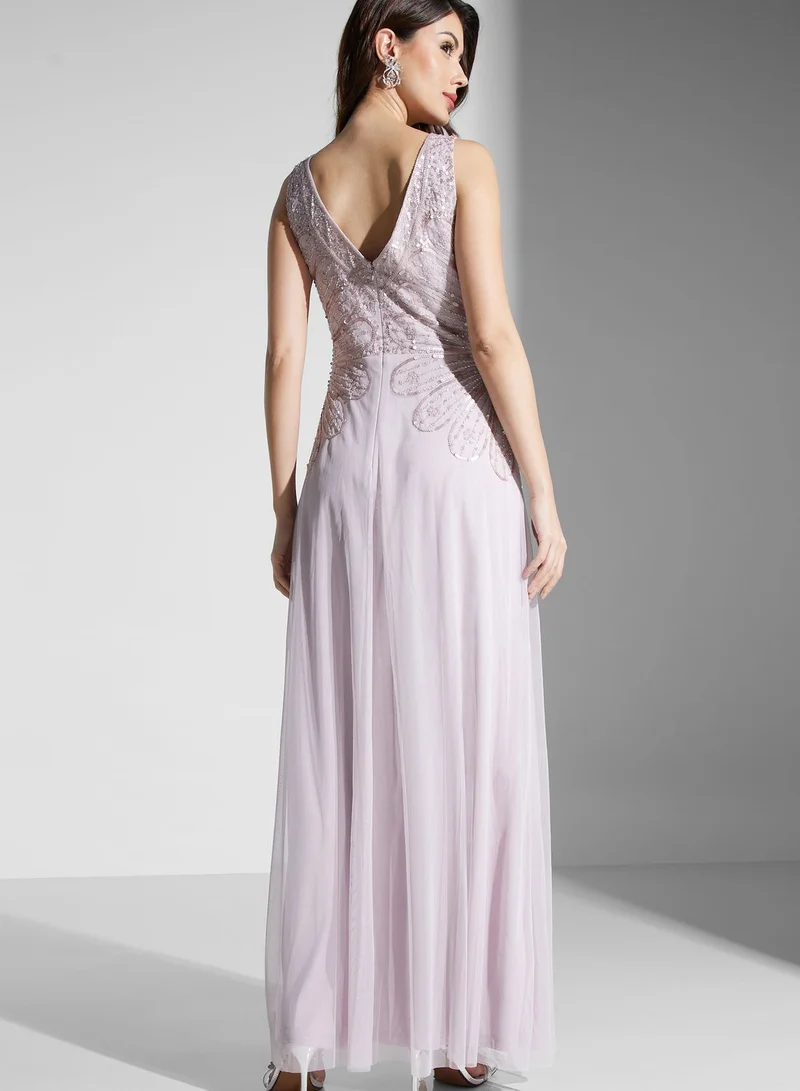 Namshi x Sleeveless Embellished Dress