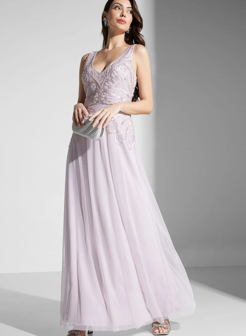 Namshi x Sleeveless Embellished Dress