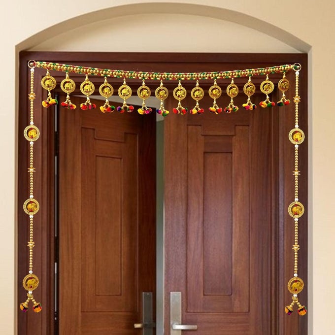TORANS FOR ENTRANCE MAIN DOOR FOR STYLISH DECORATION HANGINGS HOME THORANAM TRADITIONAL FOR DECORATION F_HATHI_H_LATKAN