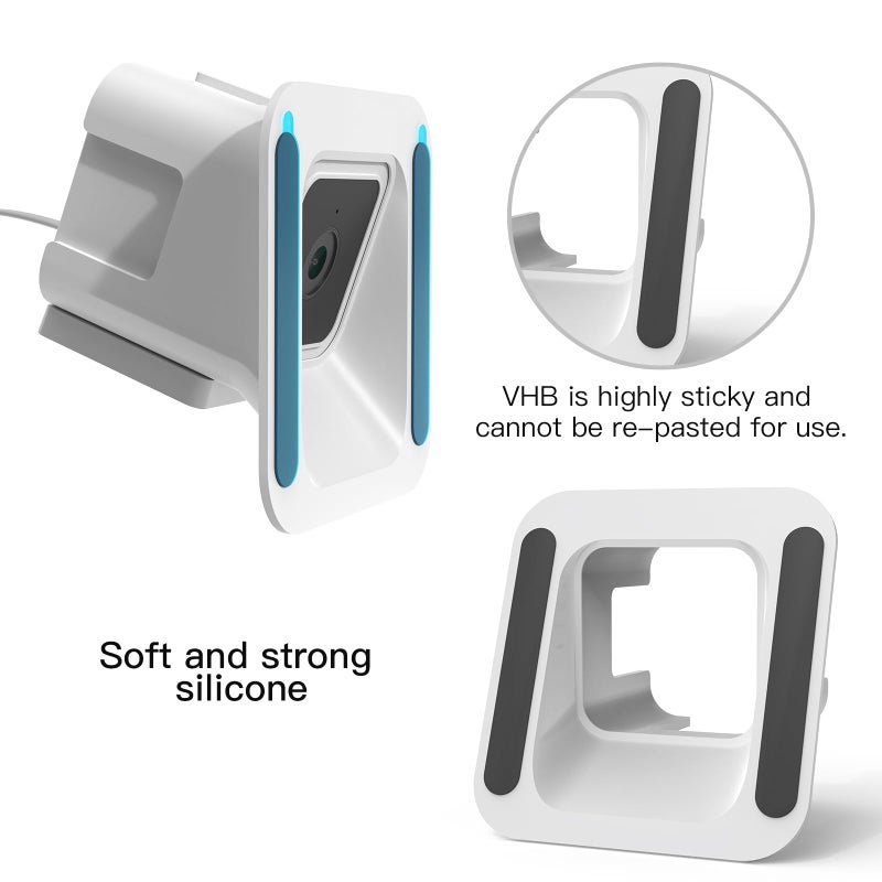 SURVADV Window Mount for Wyze Cam V3/V3 Pro/V4, Adjustable Angle Tilt, No Screws, No Reflections, Self-Adhesive, Damage-Free Installation for Indoor/Outdoor Monitoring, Glass Windows/Door Bracket Holder-White - Image 3