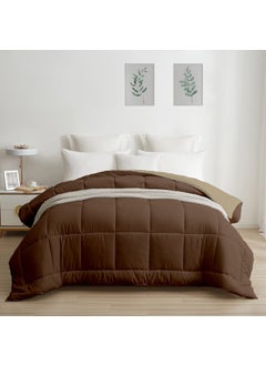 Trident Trident Comfort Living Comforter, 120 GSM, Soft & Cozy, Lightweight, Reversible, All Season use, Machine Washable, 100% Polyester, Queen (French Roast)  - Image 1