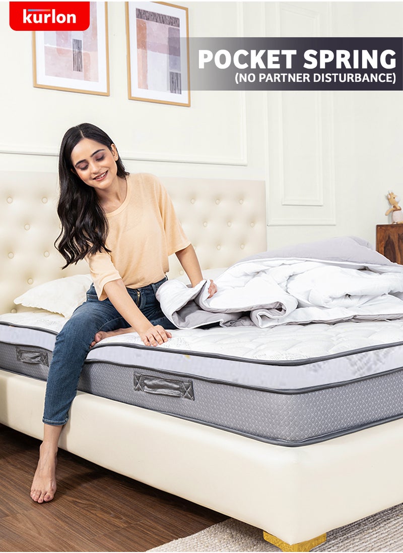 Kurlon Kurlon Spring Rest Pocket Premium Mattress | Pocket Spring Mattress | Medium Firm Support | HR Foam, Natural Latex, Memory Foam | King SizeMattress | 200Lx180Wx25H Cms |  10 Yrs Warranty  - Image 3