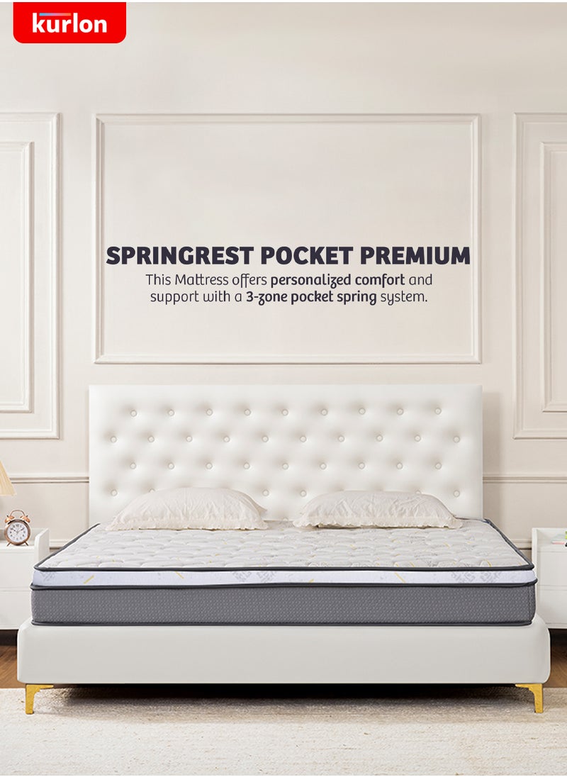 Kurlon Kurlon Spring Rest Pocket Premium Mattress | Pocket Spring Mattress | Medium Firm Support | HR Foam, Natural Latex, Memory Foam | King SizeMattress | 200Lx180Wx25H Cms |  10 Yrs Warranty  - Image 1