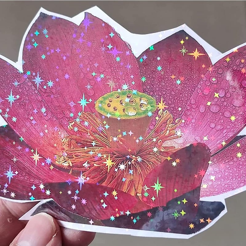 50 Sheets Holographic Cold Laminate Sheet, A4 DIY Laminating Sheets, Scratch BOPP Material, Cuttable for Badge Making, Photo Post Lamination, Graphic Framing (Type 2) - Image 4