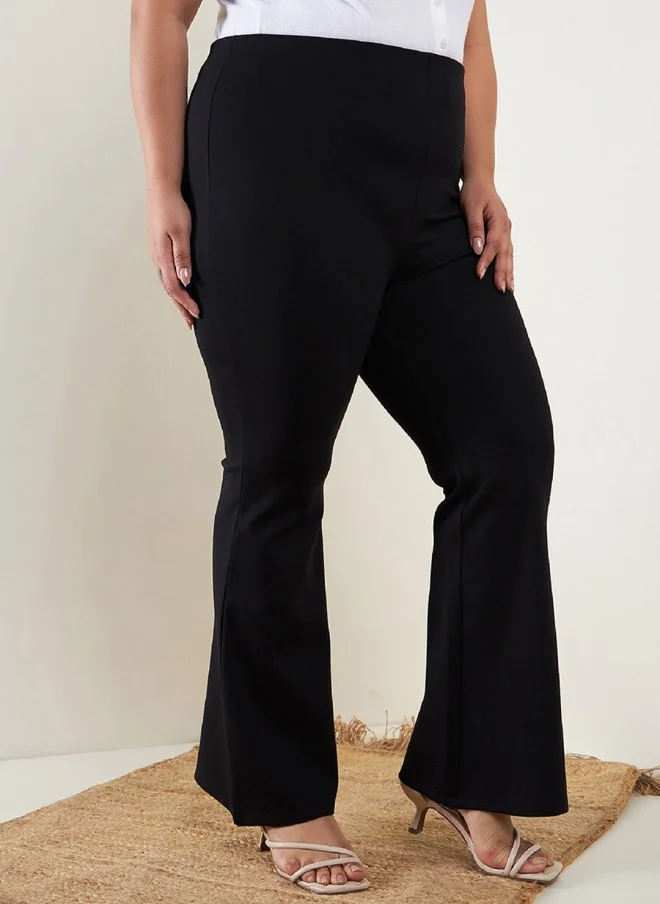ساسافراس High-Rise Black Bootcut Trousers for Women