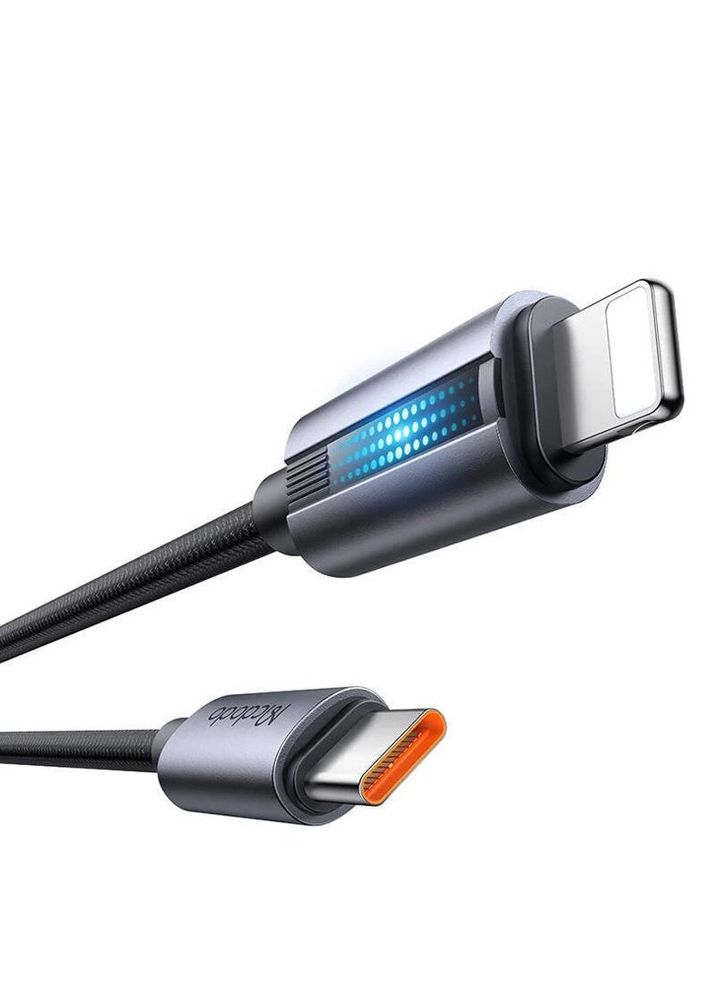 Mcdodo CA-5710 USB-C To Lightning Cable With 36W Flashing Light 1.2m Black