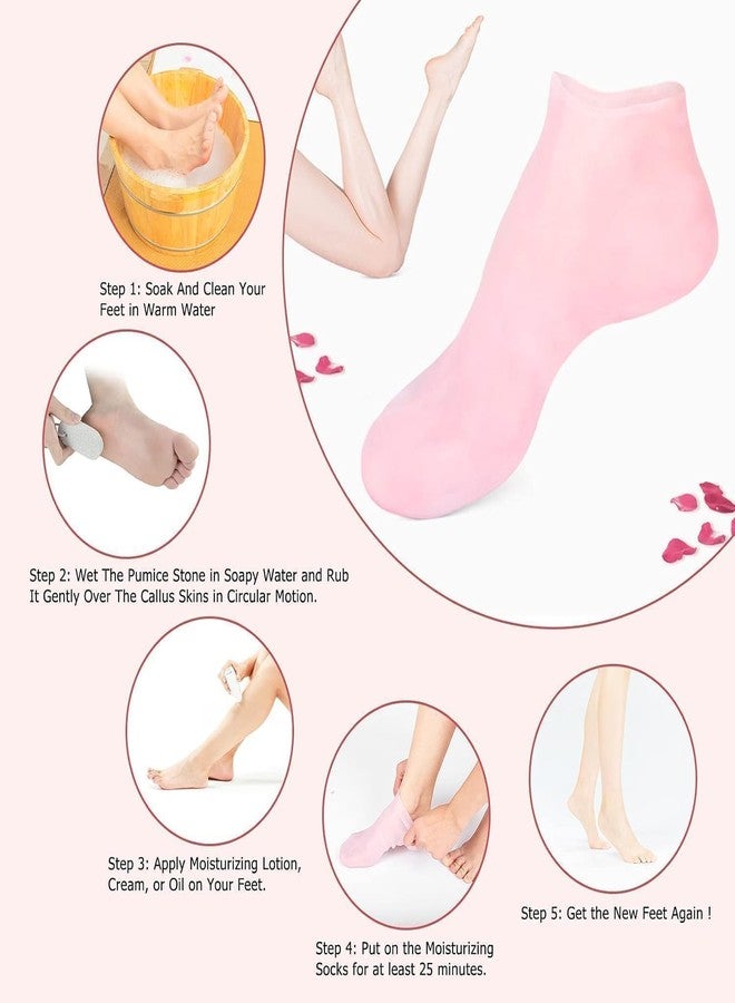 DEETI Silicone Socks for Women, Crack Heel Repair Socks, Spa Gel Socks for Women, Silicon Socks, Silicone Socks for Men, Foot Hydration Socks Vitamin E-Multicolour (Pack 1) - Image 5