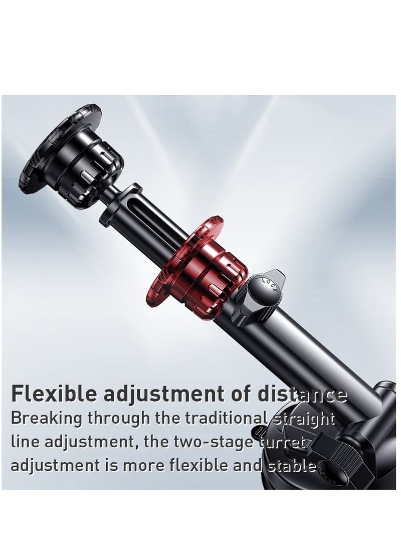 Yesido C160 Suction Cup Type Telescopic Rod Magnetic Car Phone Holder (Black) - Image 2