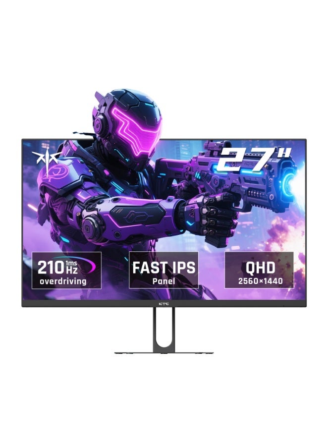 KTC 27Inch Gaming Monitor QHD(2560× 1440p), 200Hz Up to 210Hz, 1MS,Fast IPS,131% sRGB,2X DP & 2X HDMI,HDR 10,VESA,Speakers, FreeSync 2K Monitor H27T22C-3 - Image 1