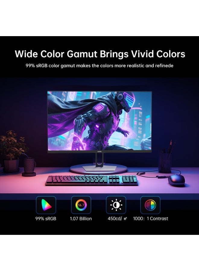 KTC 27Inch Gaming Monitor QHD(2560× 1440p), 200Hz Up to 210Hz, 1MS,Fast IPS,131% sRGB,2X DP & 2X HDMI,HDR 10,VESA,Speakers, FreeSync 2K Monitor H27T22C-3 - Image 5