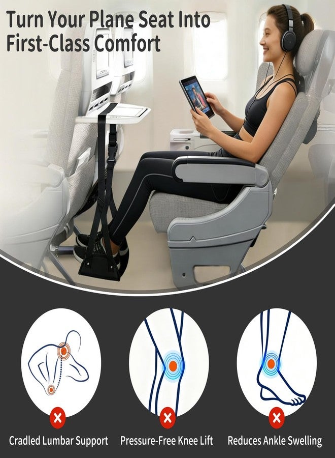 zenicham Airplane Foot Rest Hammock for Flight, Adjustable Foot Rest Under Desk, Portable Wide Foot Support for Long Trips & Office, Travel Essentials, Best Airplane Gadgets & Travel Gifts (2 PC) - Image 2