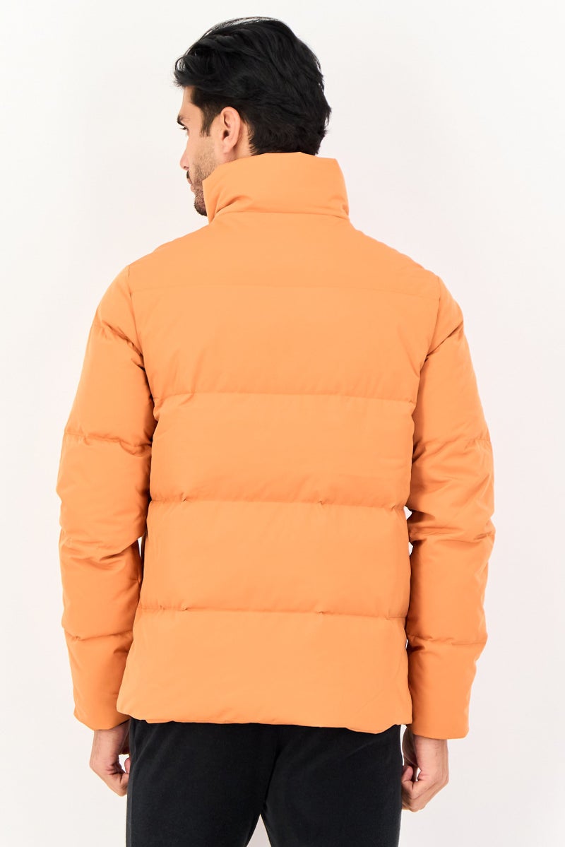 Reebok Men Sportswear Fit Brand Logo Outdoor Jacket, Orange - Image 4