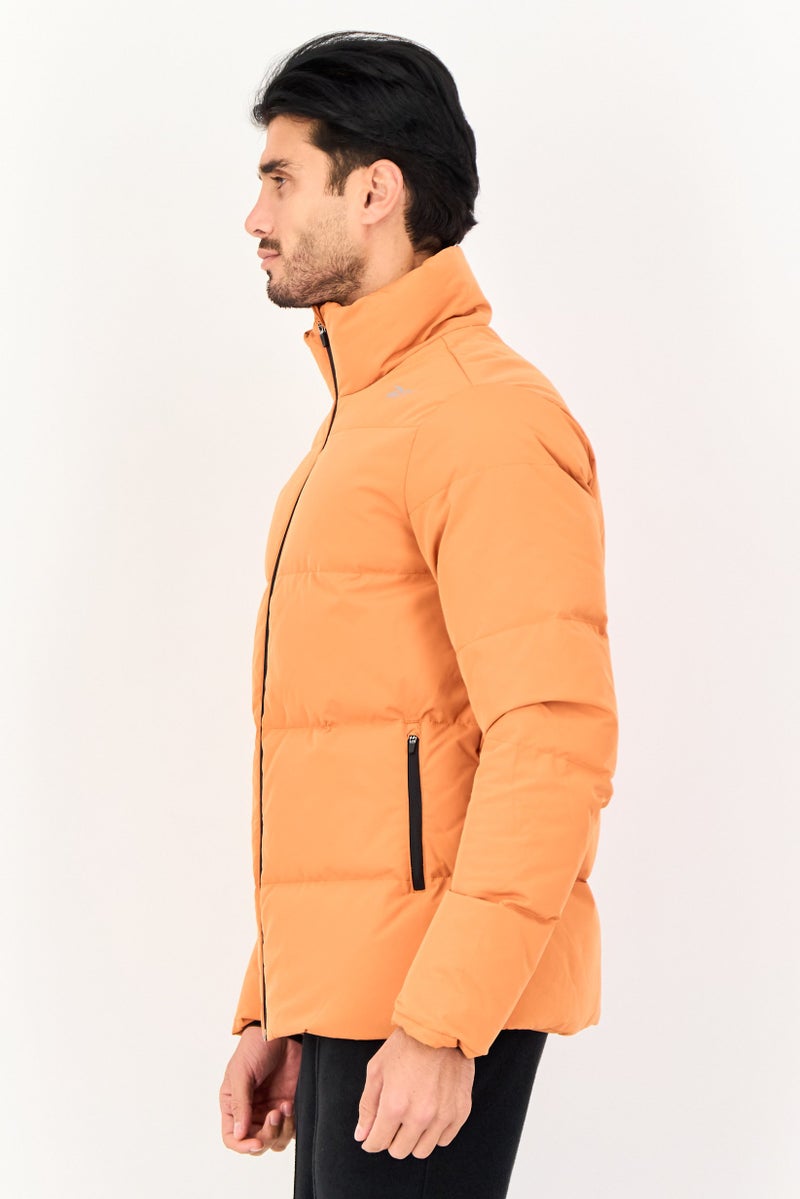 Reebok Men Sportswear Fit Brand Logo Outdoor Jacket, Orange - Image 2