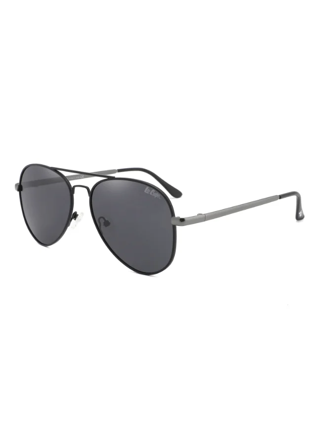 Lee Cooper Polarized Sunglasses Black Frame Smoke Mirror Lens 57mm  - LC1015C02