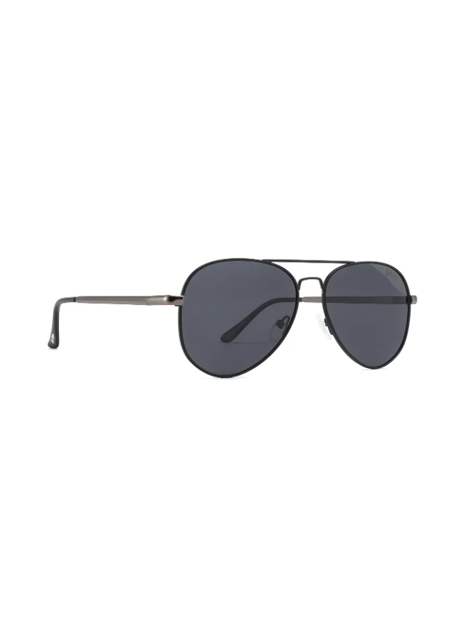 Lee Cooper Polarized Sunglasses Black Frame Smoke Mirror Lens 57mm  - LC1015C02