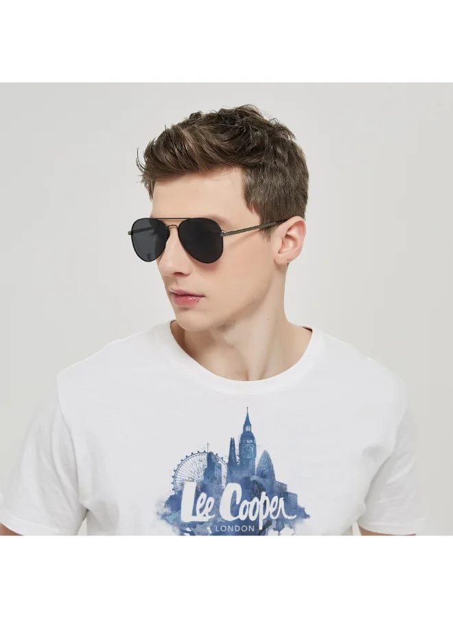 Lee Cooper Polarized Sunglasses Black Frame Smoke Mirror Lens 57mm  - LC1015C02