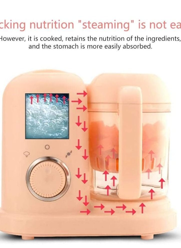 Baby Food Supplement Cooking Mixer With Electric Steamer Pink  - Image 4