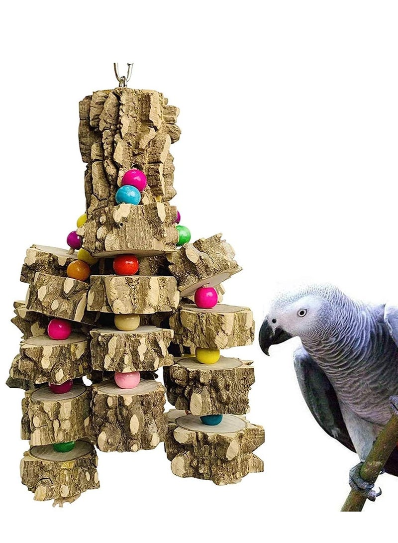 سيلكفكس لعب الببغاء الكبيرة لعب مضغ الطيور الخشبية الطبيعية لعب قفص الببغاء لعبة معلقة للكاكاو الرمادي الأفريقي Cockatoos Eclectus طيور الببغاء الأمازون - Image 1