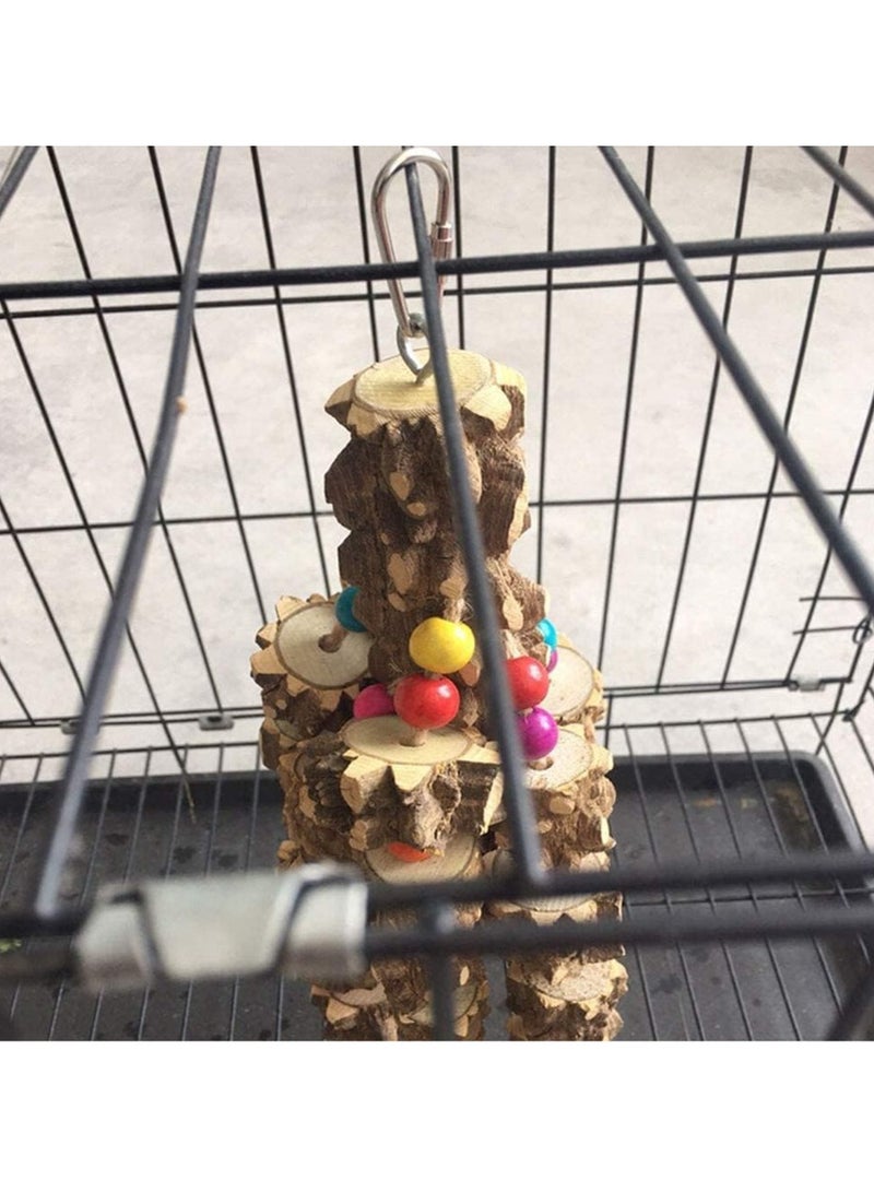 سيلكفكس لعب الببغاء الكبيرة لعب مضغ الطيور الخشبية الطبيعية لعب قفص الببغاء لعبة معلقة للكاكاو الرمادي الأفريقي Cockatoos Eclectus طيور الببغاء الأمازون - Image 4