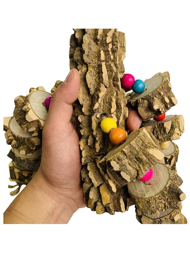 سيلكفكس لعب الببغاء الكبيرة لعب مضغ الطيور الخشبية الطبيعية لعب قفص الببغاء لعبة معلقة للكاكاو الرمادي الأفريقي Cockatoos Eclectus طيور الببغاء الأمازون - Image 5