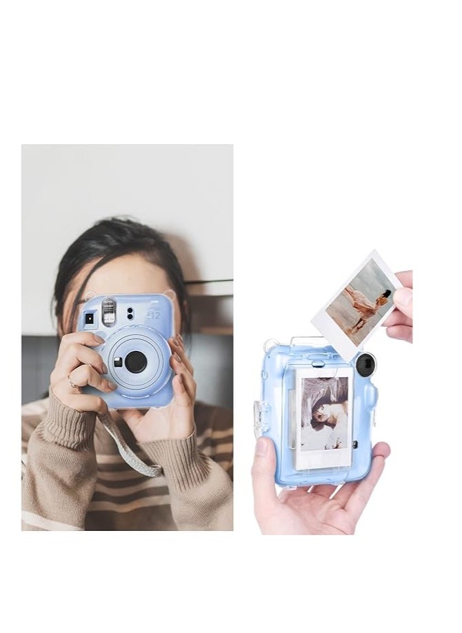 Mmmon Clear Case with Photo Storage Pocket and Accessories for Fujifilm Instax Mini 12 Instant Camera,For Polaroid Mini 12 Clear Hard Case(Blue)  - Image 5