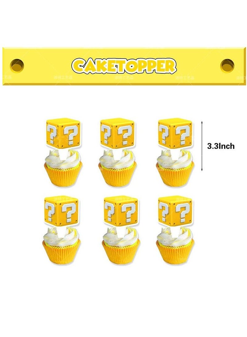 Furtey Yellow Question Mark Mario Element Theme Birthday Party Supplies Balloon Decoration Set - Image 4