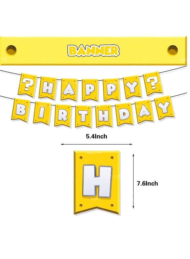 Furtey Yellow Question Mark Mario Element Theme Birthday Party Supplies Balloon Decoration Set - Image 3