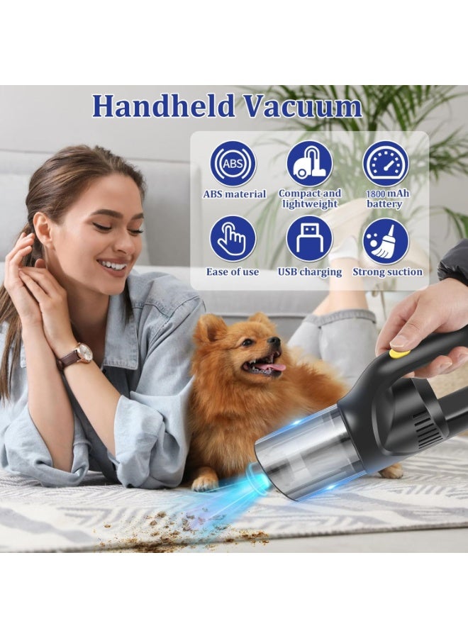 بواو مكنسة كهربائية لاسلكية محمولة باليد من Boao Car – مكنسة كهربائية محمولة للاستخدام المنزلي والمكتبي وتنظيف الحيوانات الأليفة بقوة شفط تبلغ 9000 باسكال - Image 4