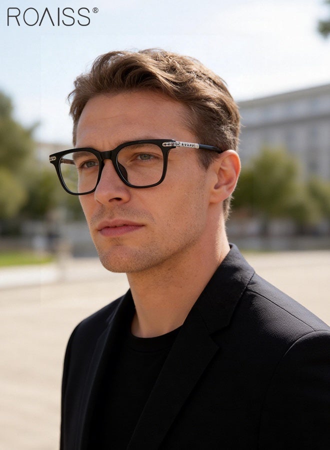 roaiss Stylish Blue Light Glasses for Woman Men Blue Light Filter Computer Reading Gaming TV Phones Rectangular Photochromic Eyeglasses Anti Eyestrain Headache Eyewear 53mm - Image 2