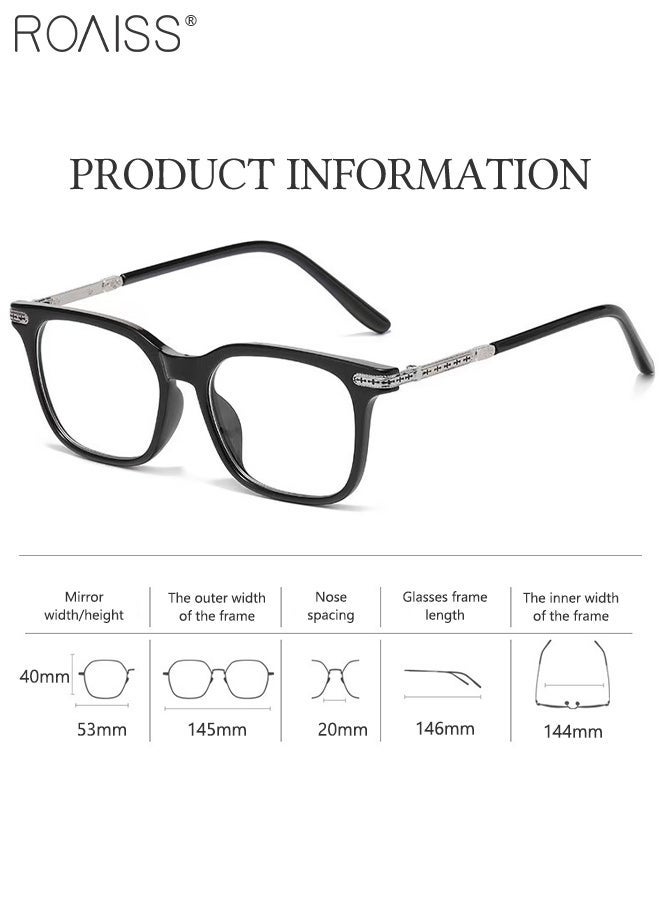 roaiss Stylish Blue Light Glasses for Woman Men Blue Light Filter Computer Reading Gaming TV Phones Rectangular Photochromic Eyeglasses Anti Eyestrain Headache Eyewear 53mm - Image 4