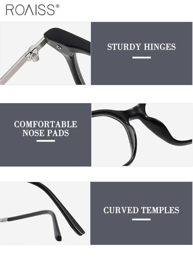 roaiss Stylish Blue Light Glasses for Woman Men Blue Light Filter Computer Reading Gaming TV Phones Rectangular Photochromic Eyeglasses Anti Eyestrain Headache Eyewear 53mm - Image 5