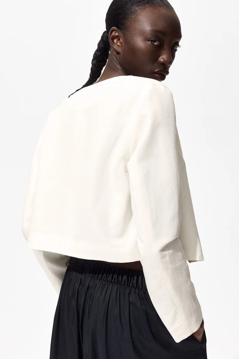H&M  Scalloped-edge jacket for Women | Best Price UAE