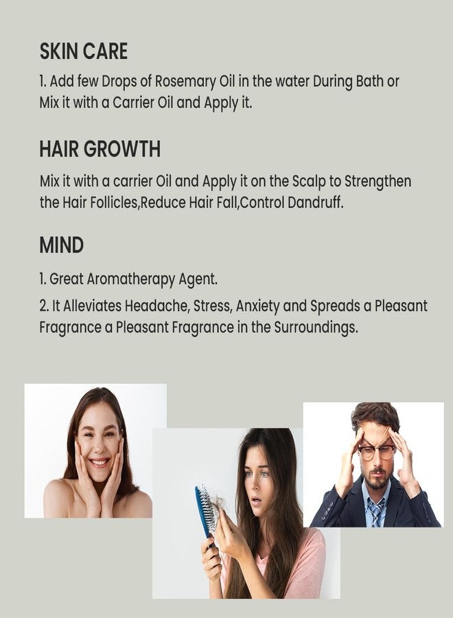 ZeroLuxury® Rosemary Essential Oil | Encourages Hair Growth, Moisturises Skin | Hair Strengthening & Scalp Nourishment | 100% Pure, Natural, Organic Essential Oil-30ml - Image 3