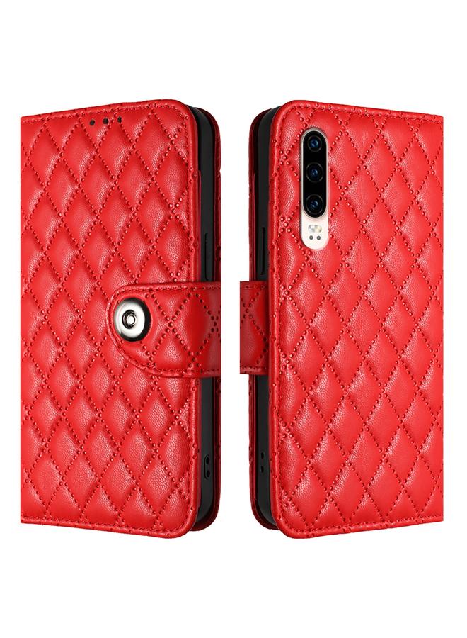 S-TOP Case For Huawei P30 Rhombic Texture Flip Leather Phone Case with Lanyard - Image 2