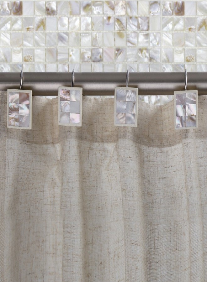 كرييتف سينتس خطافات ستارة حمام ميلانو المزخرفة - مجموعة من 12 حلقة ستارة حمام - خطافات ستارة حمام بلمسة نهائية عصرية من عرق اللؤلؤ - Image 3