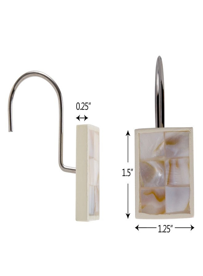 كرييتف سينتس خطافات ستارة حمام ميلانو المزخرفة - مجموعة من 12 حلقة ستارة حمام - خطافات ستارة حمام بلمسة نهائية عصرية من عرق اللؤلؤ - Image 4