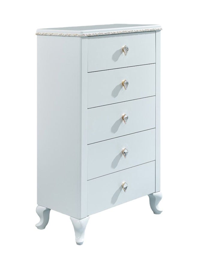 DANUBE HOME Bluebell 5-Drawer Chest Cabinet Stylish And Spacious Storage For Bedroom Durable Wooden Dresser With 5 Drawers Elegant Home DÃ©cor And Organization Solution - Light Blue  - Image 3