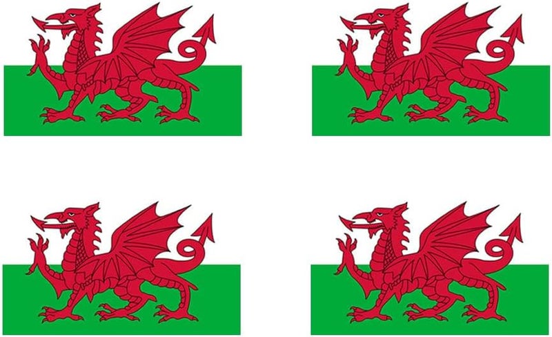 Set of 4 Welsh Flag Temporary Tattoo Waterproof Lasts 1 week Wales dragon Flag rugby