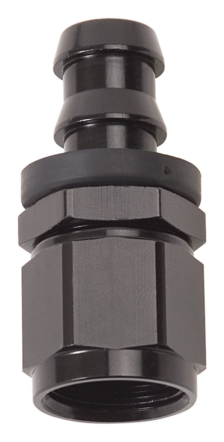 Edelbrock Russell 624023 Twist-Lok Black 8-AN Straight Hose End, Black, 1 Count (Pack of 1) - Image 1