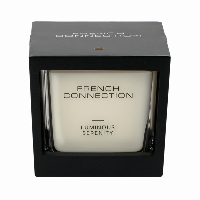 French Connection Jar Candle Scented Lumious Serenity - 495G, 2-wick with wooden lid | Burn Time - 62hrs | Wooden Collection| Perfect for Gifting, Home Décor, Parties & Room Perfuming | Ideal for Living room and Office Décor - Image 2