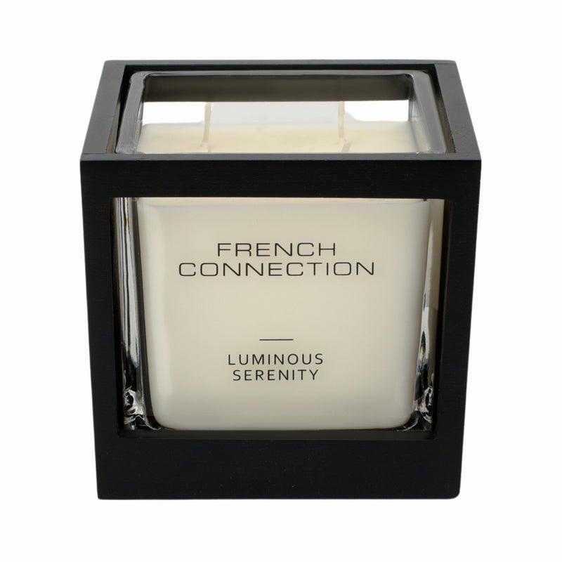 French Connection Jar Candle Scented Lumious Serenity - 495G, 2-wick with wooden lid | Burn Time - 62hrs | Wooden Collection| Perfect for Gifting, Home Décor, Parties & Room Perfuming | Ideal for Living room and Office Décor - Image 3