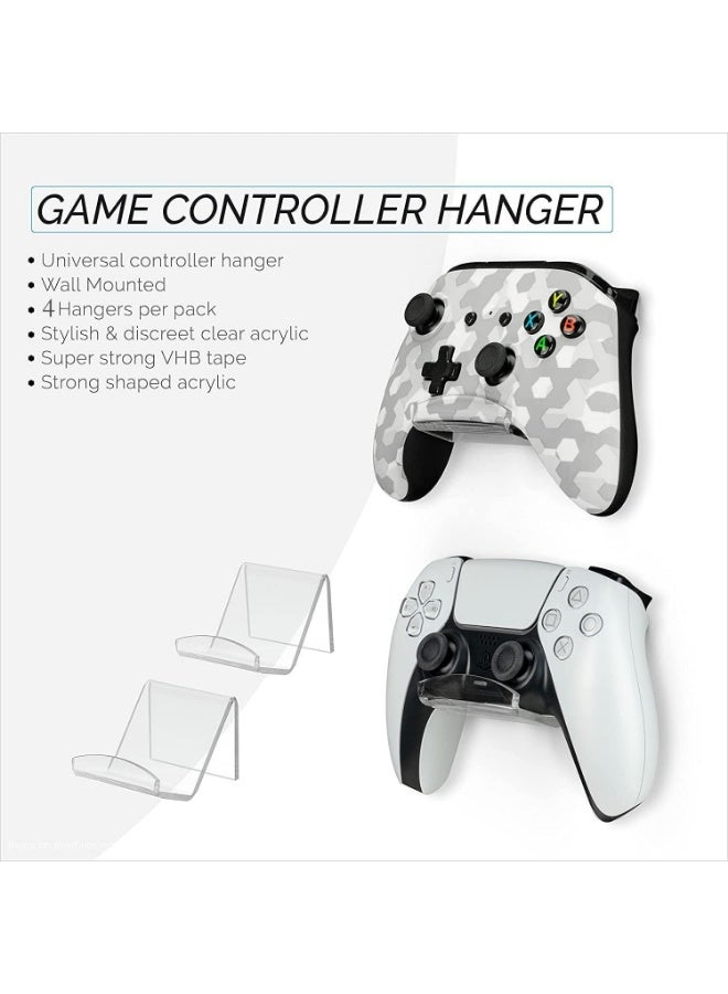 وحدة التحكم الجدار جبل حامل 4 حزمة ، الاكريليك لعبة الوقوف ل PS5 PS4 إكس بوكس واحد تبديل الكمبيوتر الشخصي ، وحدة التحكم العالمية لعبة الجدار تخزين رف لا حفرة - Image 3