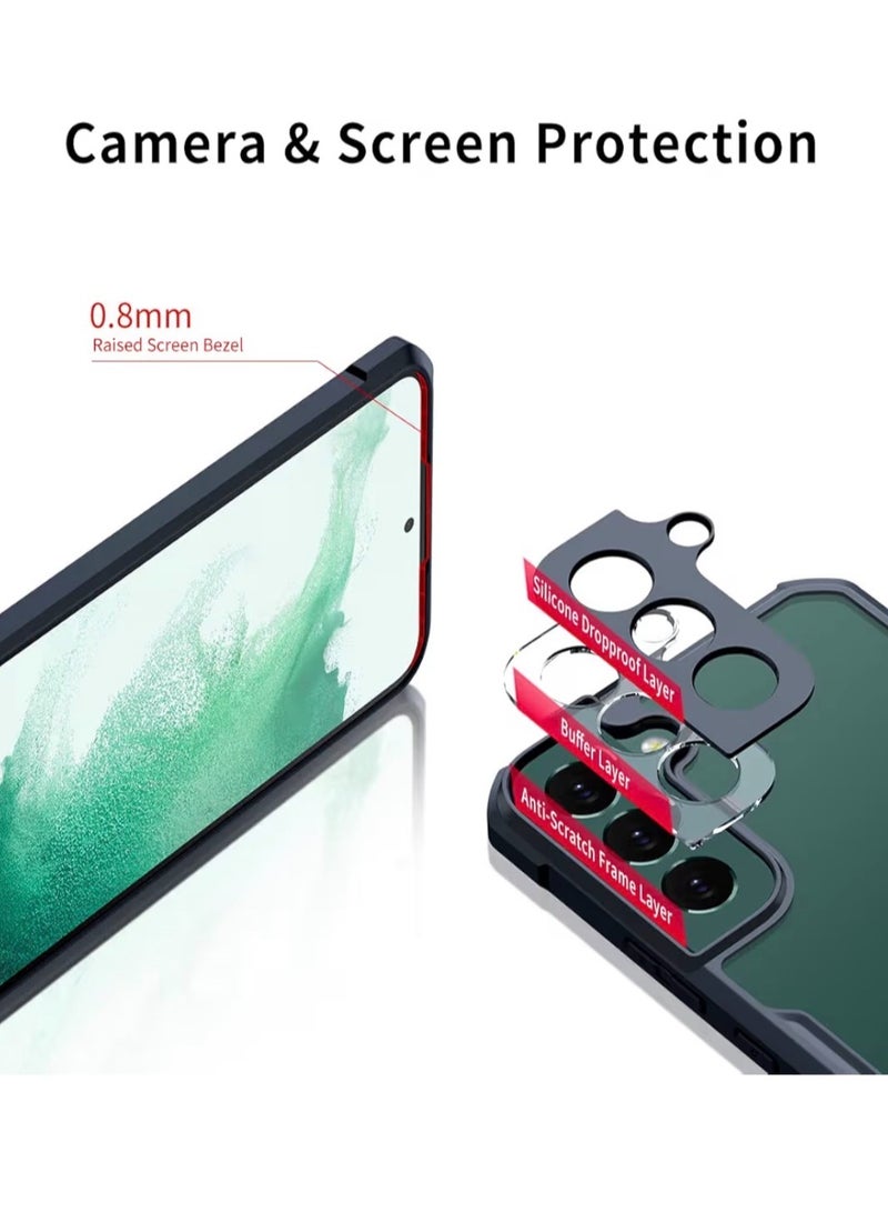 Xundo Clear Case for Samsung Galaxy S22 | Premium Rugged | Durable Shock-absorbing Frame | Black Border | Thermoplastic Polyurethane | Airbag Anti-drop Protection - Clear - Image 5