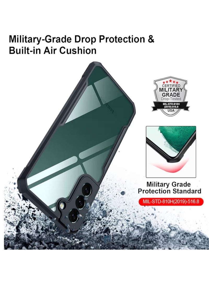 Xundo Clear Case for Samsung Galaxy S22 | Premium Rugged | Durable Shock-absorbing Frame | Black Border | Thermoplastic Polyurethane | Airbag Anti-drop Protection - Clear - Image 4