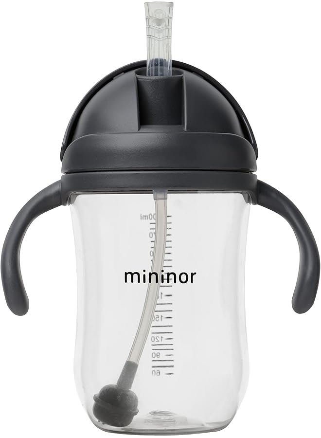 Mininor Straw Bottle Tritan 330Ml Black Raven - Image 1