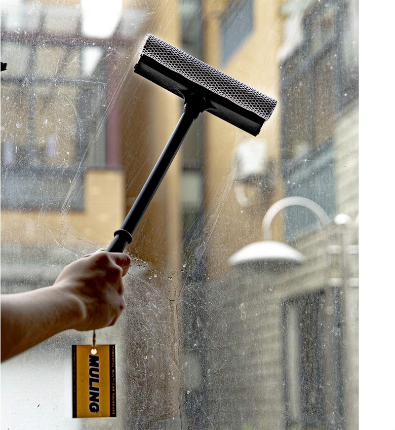 MuLing Window Squeegee Cleaning Tool Window Cleaner Car Squeegee Windshield Cleaning Sponge and Rubber Squeegee,BlackM - Image 4