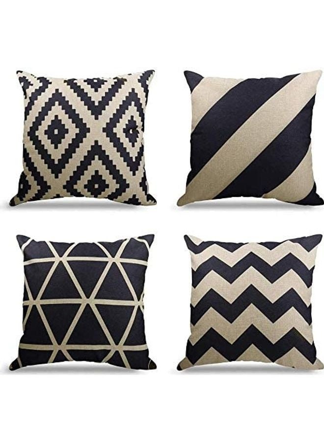 4-piece decorative geometric design sofa pillowcase excluding pillow core insert 45 * 45cm - Image 1
