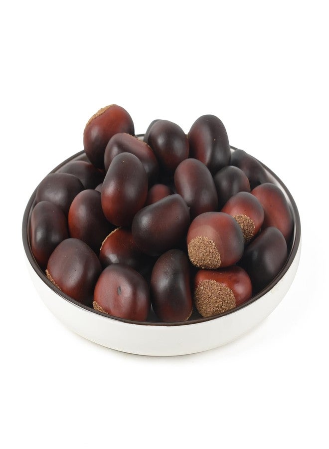 Luckforest Artificial Chestnuts, 30 Pcs Lifelike Fake Nuts Realistic Simulation Dried Fruit Nuts Models for New Year Home Kitchen Market Display Cabinet Decor Photography Props - Image 1