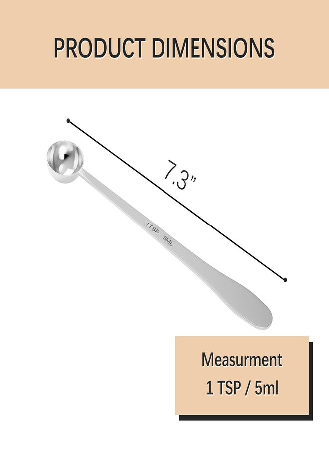 BERYLER ملعقة قياس واحدة من BERYLER (ملعقة صغيرة، 1/3 ملعقة كبيرة، 5 مل)، بمقبض طويل جدًا، مصنوعة من الفولاذ المقاوم للصدأ فقط. - Image 2